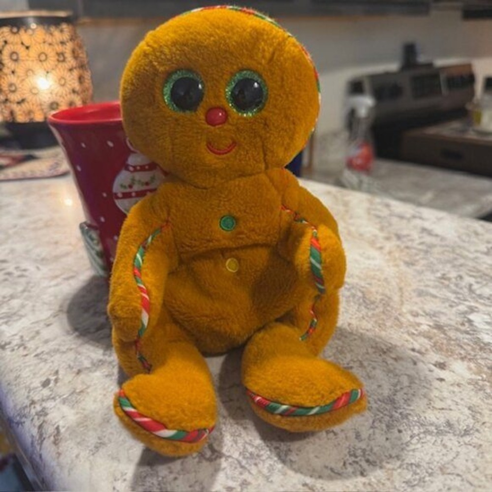 Ty Beanie Boos Crispin Gingerbread Man Plush Holiday Christmas Stuffed Animal